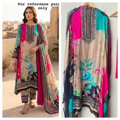 Pure organza Tuile printed unstitched ladies suit Rc19186