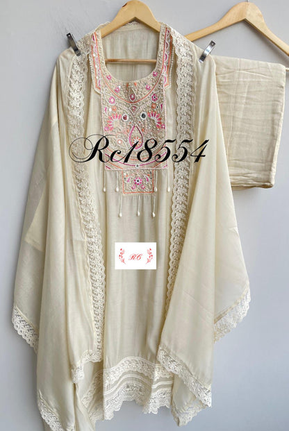 Mul Chanderi Unstitched Ladies Suit RC-18554 – view 3