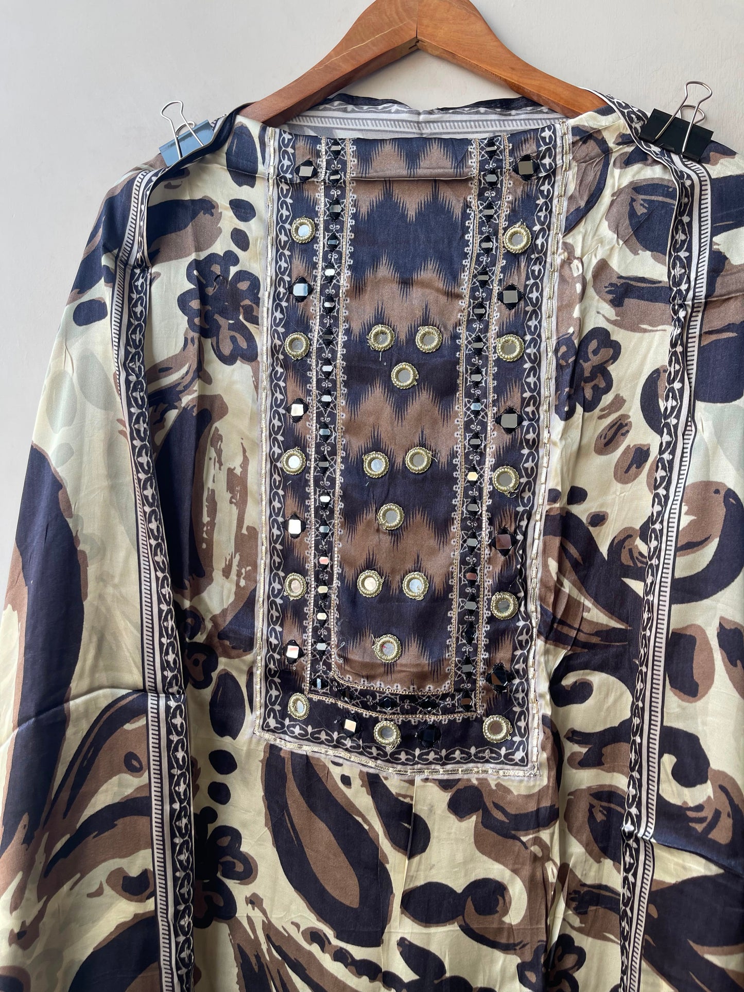 Gajji satin silk printed ladies unstitched suit Rc19307