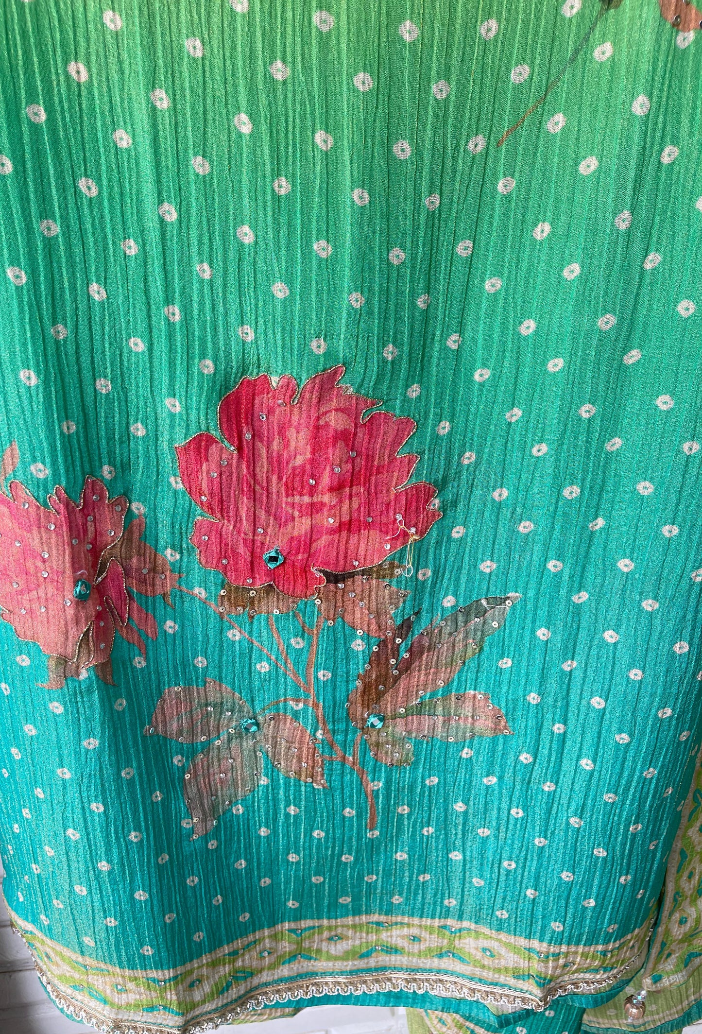 Crushed shimmer tissue unstitched ladies suit Rc17777 (c)