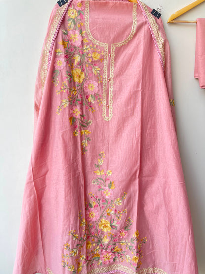 Mul chanderi unstitched ladies suit Rc18955