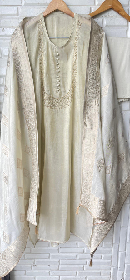 Shimmer silk unstitched ladies suit Rc17641