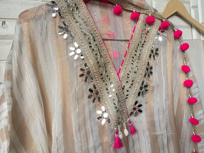 Banarasi shimmer silk unstitched ladies suit Rc17803