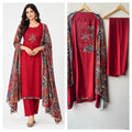Exquisite Glaze Cotton Printed Fabric Unstitched Suit Set