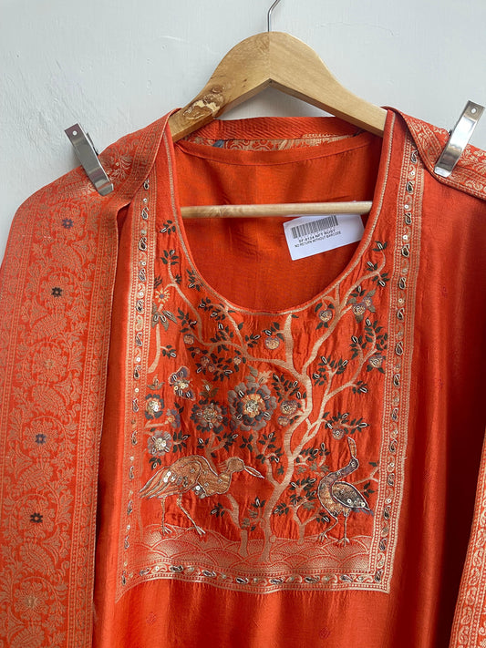 Banarasi weaved silk unstitched ladies suit Rc18277 (b)