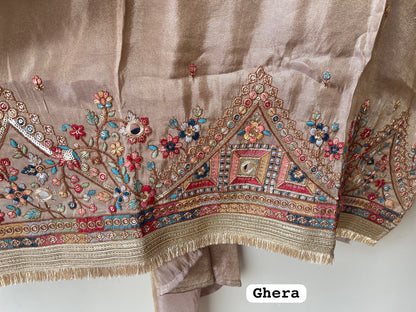 Premium Shimmer Silk Unstitched Designer Suit Set