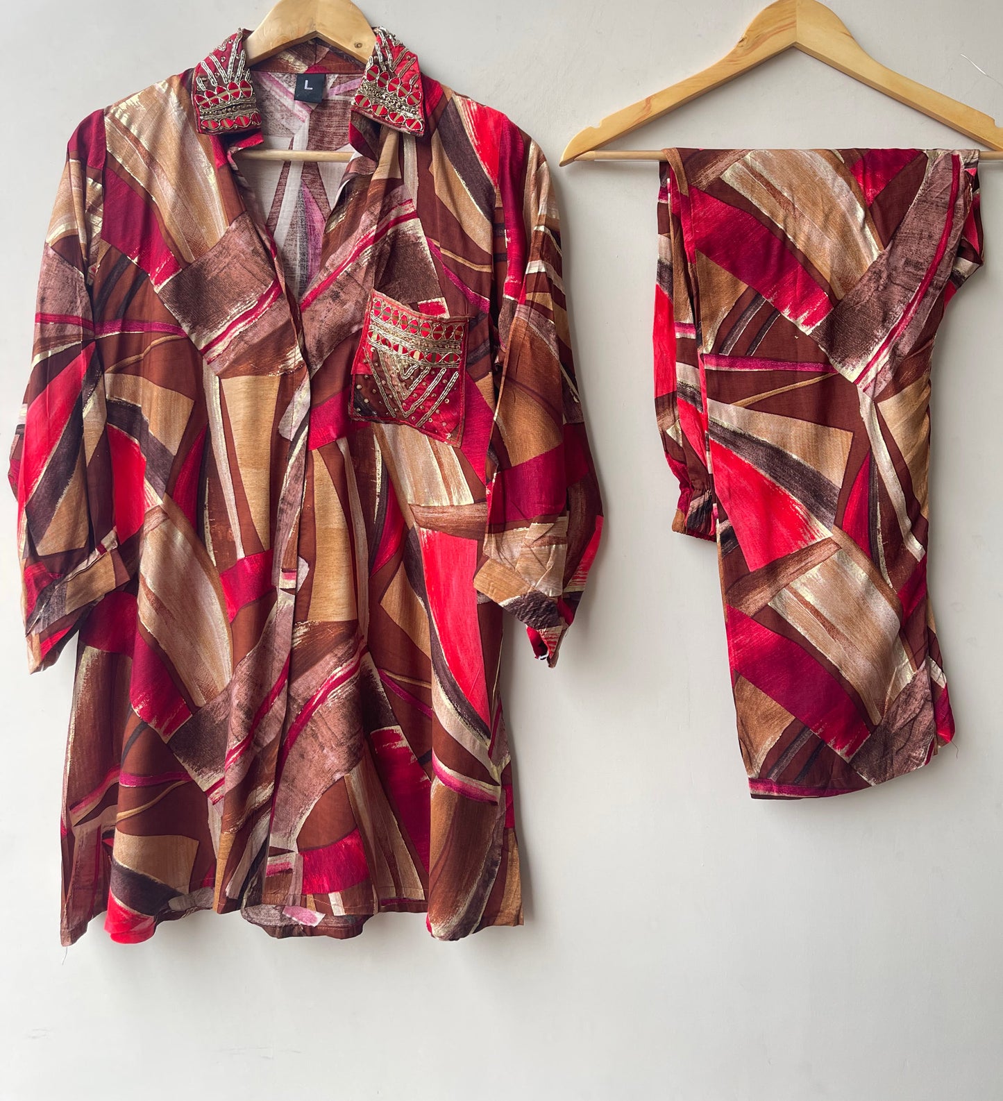 Muslin cotton printed stitched ladies coord set Rc19175