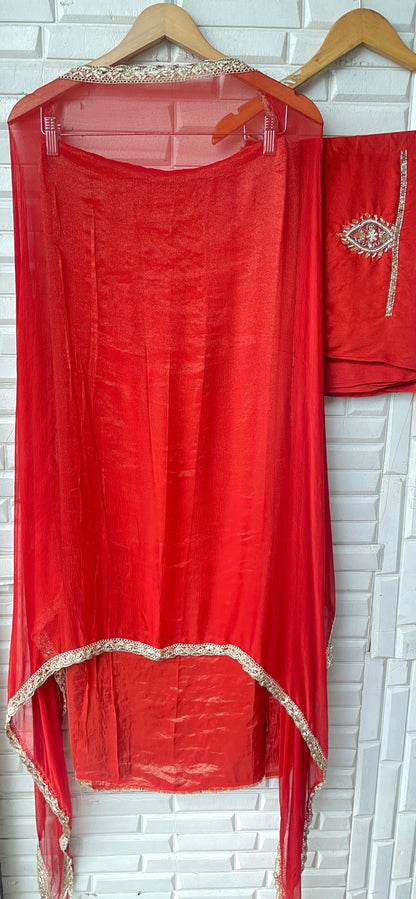 Shimmer silk unstitched ladies suit Rc17672