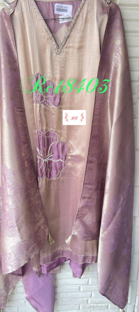 Pure giraffe silk unstitched ladies suit Rc18403