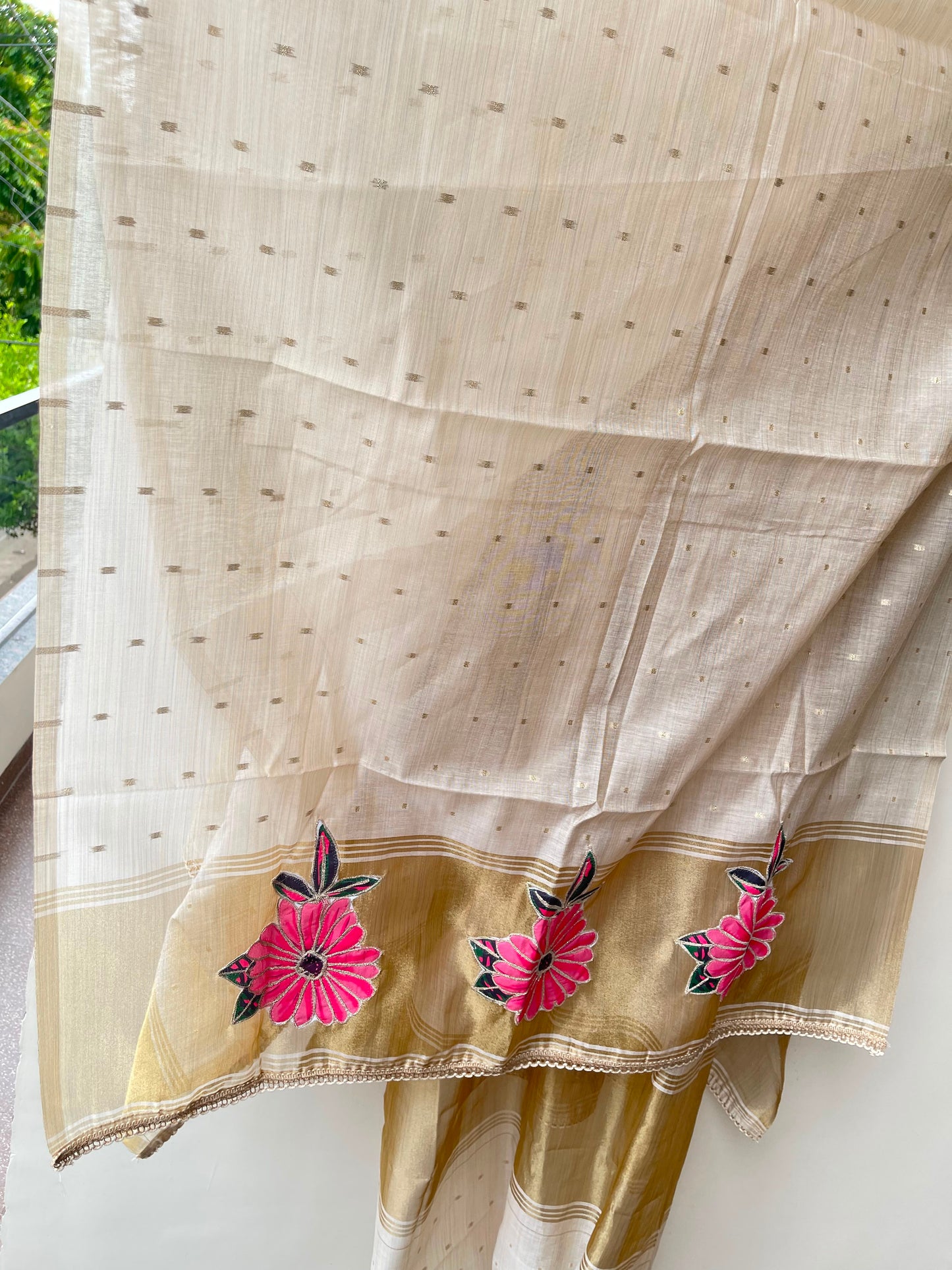 Soft Banarasi weaving mul chanderi unstitched ladies suit Rc18985