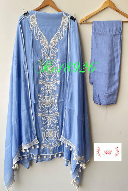 Mul chanderi unstitched ladies suit Rc18926