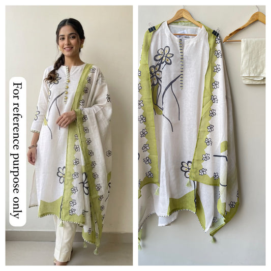 Linen printed unstitched ladies suit Rc18957
