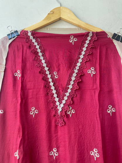 Elegant Resham Embroidered Unstitched Suit Set