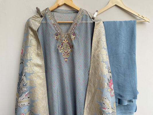 Organza unstitched ladies suit Rc17940