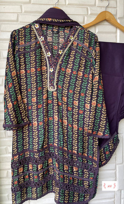 Muslin readymade ladies suit Rc 14445