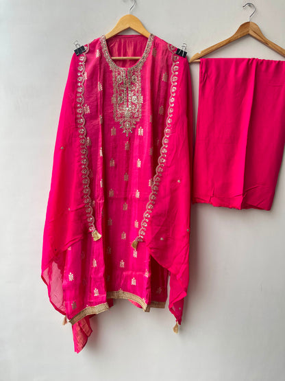 Banarasi shimmer silk ladies unstitched suit Rc19228