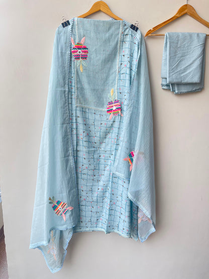 Mul chanderi printed ladies unstitched suit Rc19048 (a)