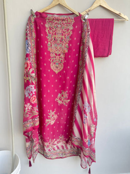 Organza unstitched ladies suit Rc17894