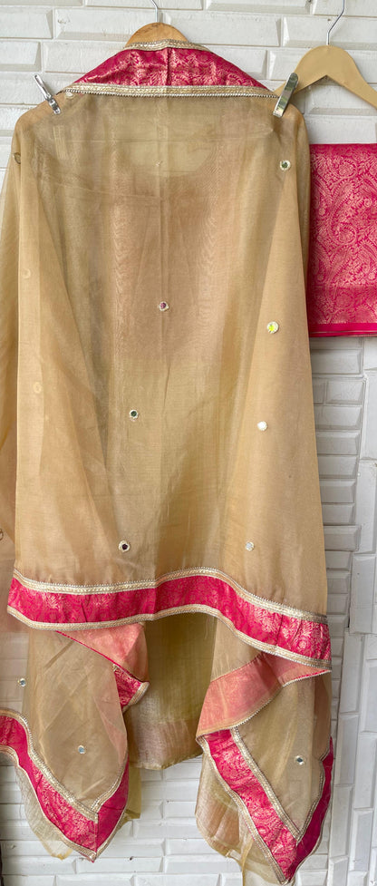 Crushed shimmer tissue unstitched ladies suit Rc17763 (a)