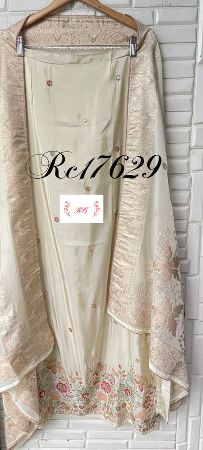 Shimmer silk unstitched ladies suit Rc17629