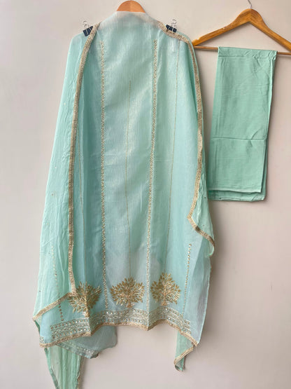 Crushed shimmer tissue fabric unstitched ladies suit Rc19148 (b)