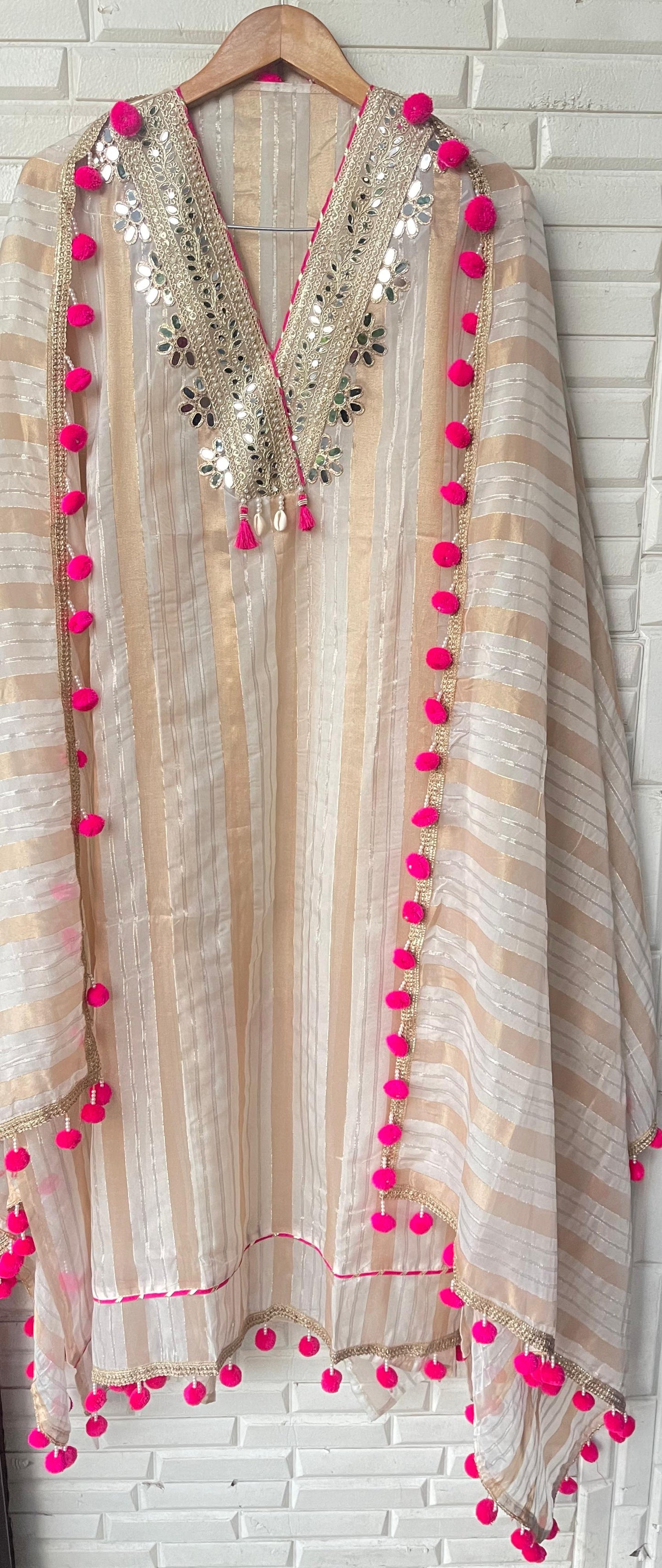 Banarasi shimmer silk unstitched ladies suit Rc17803