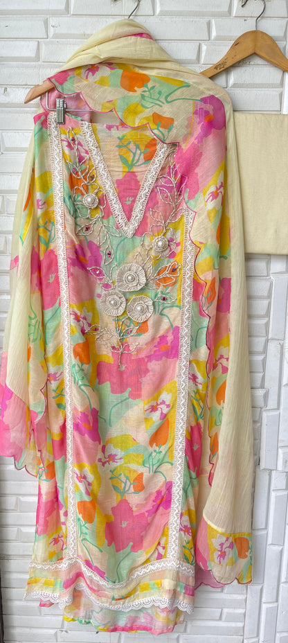 Linen unstitched ladies suit Rc17442