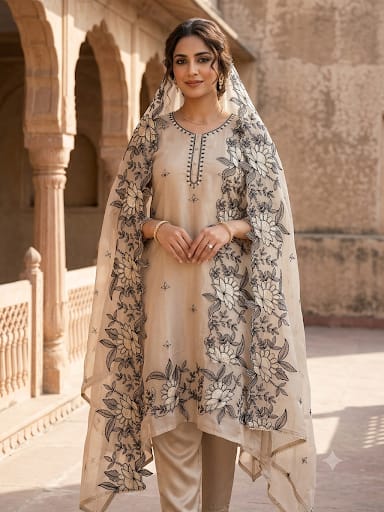 Shimmer silk organza ladies unstitched suit Rc19338