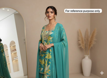 Satin Crepe Unstitched Ladies Suit RC-18265 – view 4