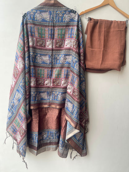 Mul chanderi maheshwari printed unstitched ladies suit Rc19025 (c)