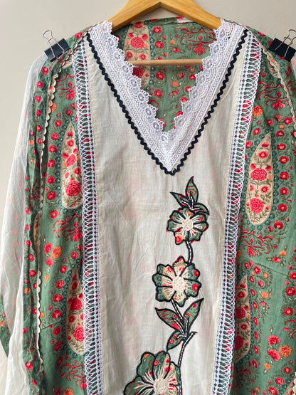 Cotton Printed Unstitched Ladies Suit with Resham Patchwork RC-19017 - Royal Chic by Priti (photo 4)