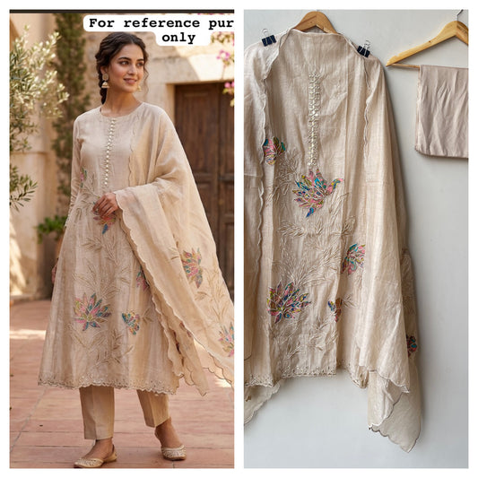 Fine mul chanderi unstitched ladies suit Rc19174