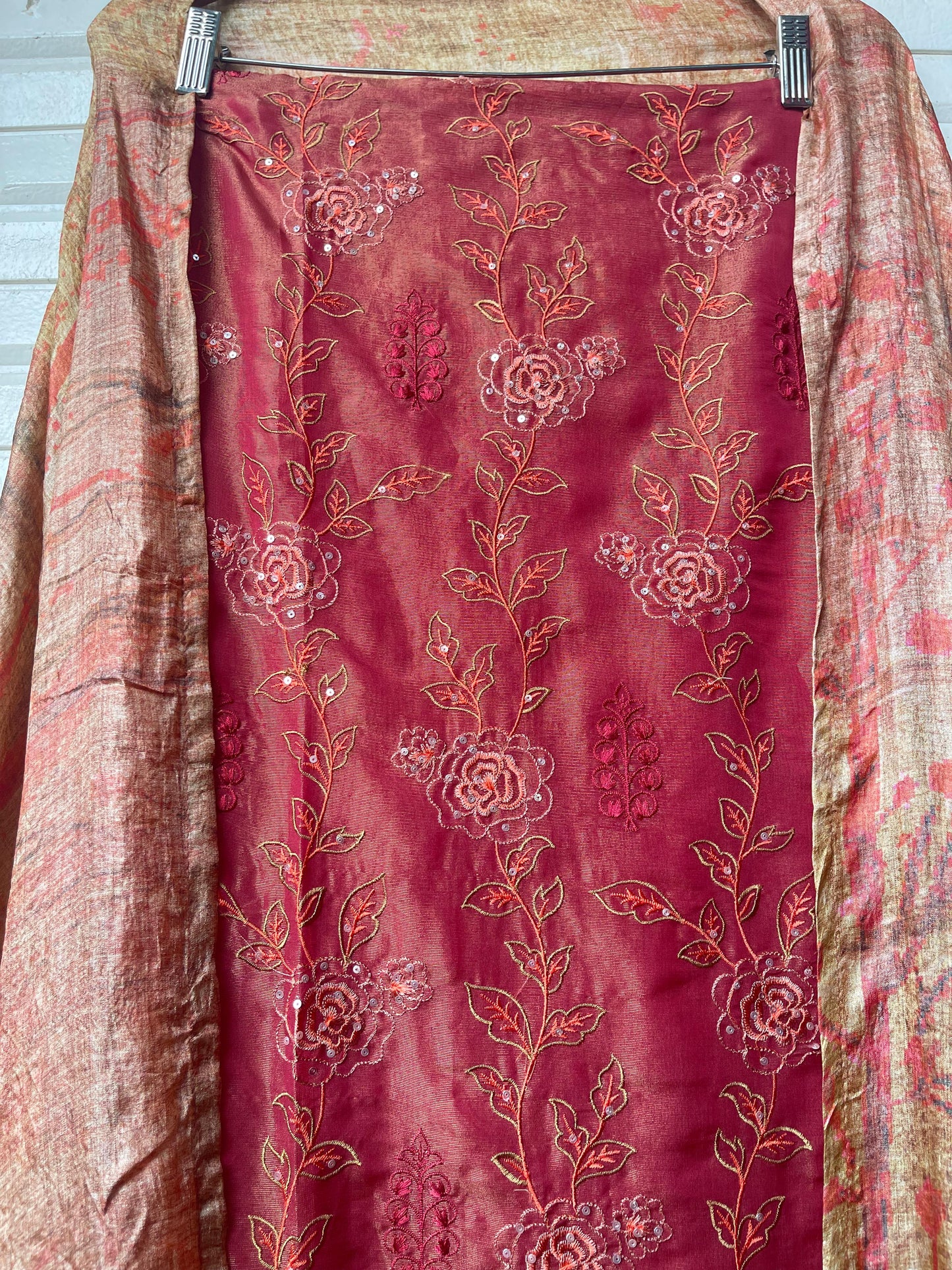 Pure shimmer silk unstitched ladies suit Rc17705