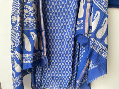 Maheshwari cotton chanderi printed unstitched ladies suit Rc19284 (a)