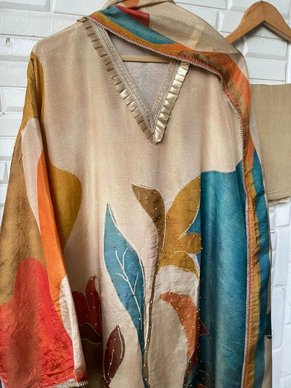 Shimmer silk unstitched ladies suit Rc17756