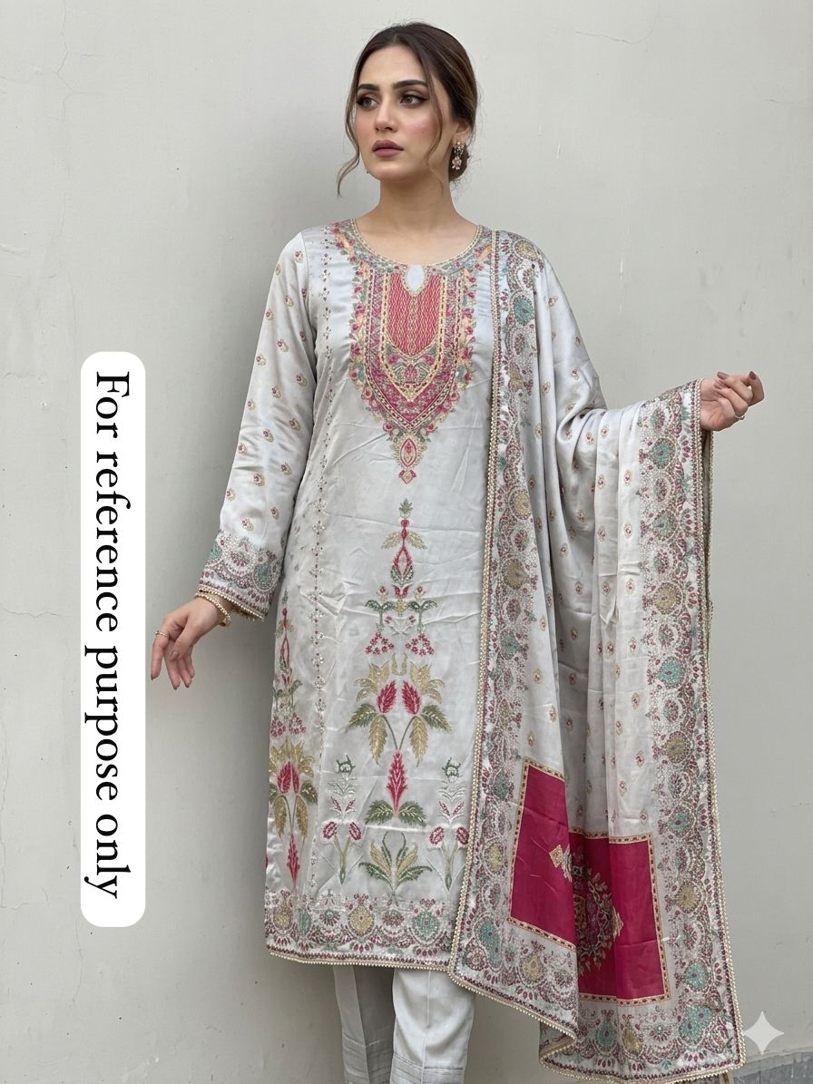Glass Organza Silk Unstitched Ladies Suit RC-18863 – view 2