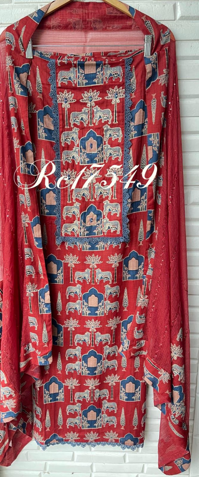 Self linen cotton unstitched ladies suit Rc17549 (a)