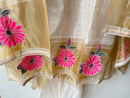 Soft Banarasi weaving mul chanderi unstitched ladies suit Rc18985