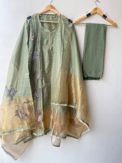 Banarasi shimmer mul chanderi unstitched ladies suit Rc19262 (b)