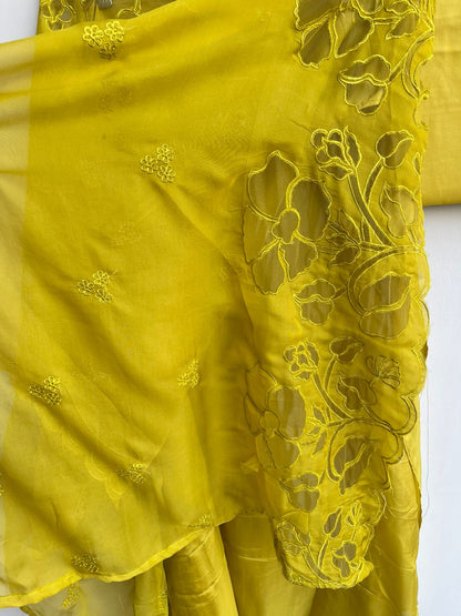 Satin crepe unstitched ladies suit Rc18389 (a)