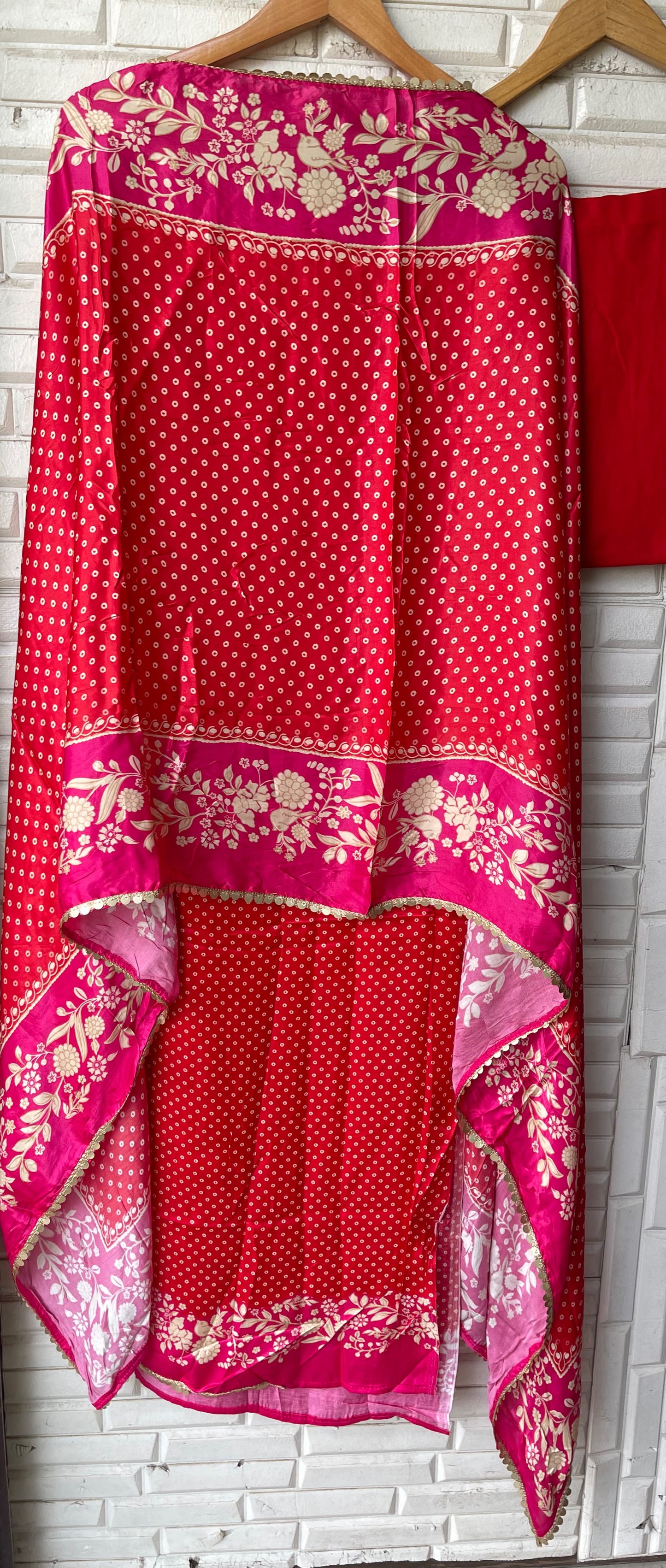 Gajji silk printed unstitched ladies suit Rc19296