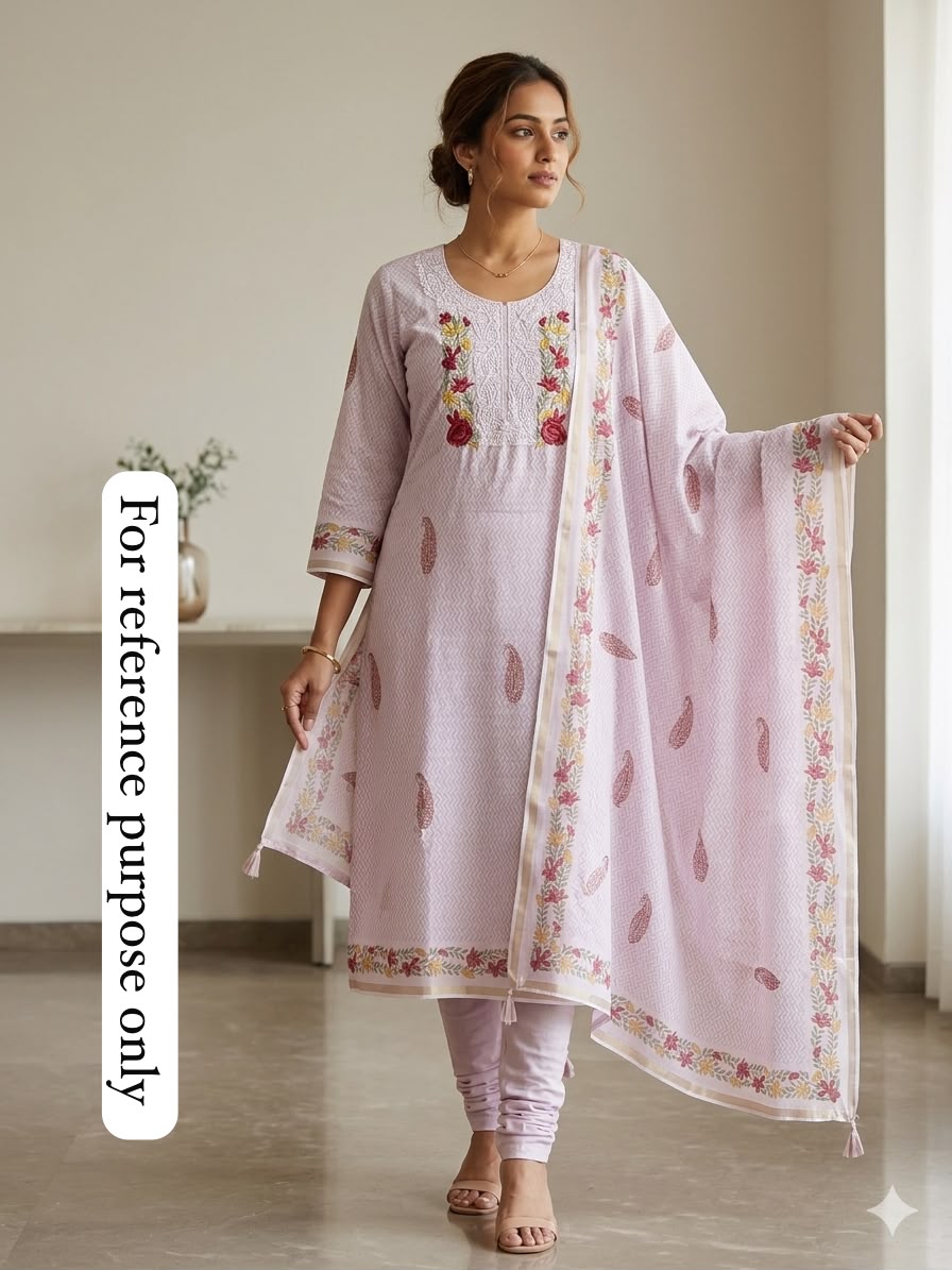 Mul chanderi printed ladies unstitched suit Rc18960 (a)