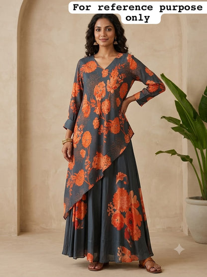 Georgette printed stitched ladies coord set Rc19208