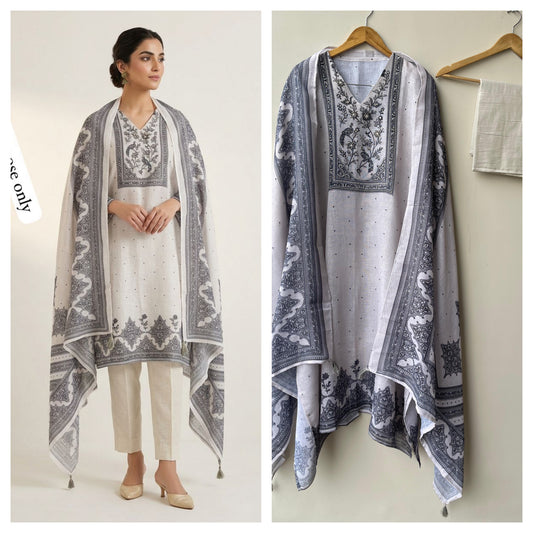 Fine Linen Printed Unstitched Ladies Suit RC-18766 (b)