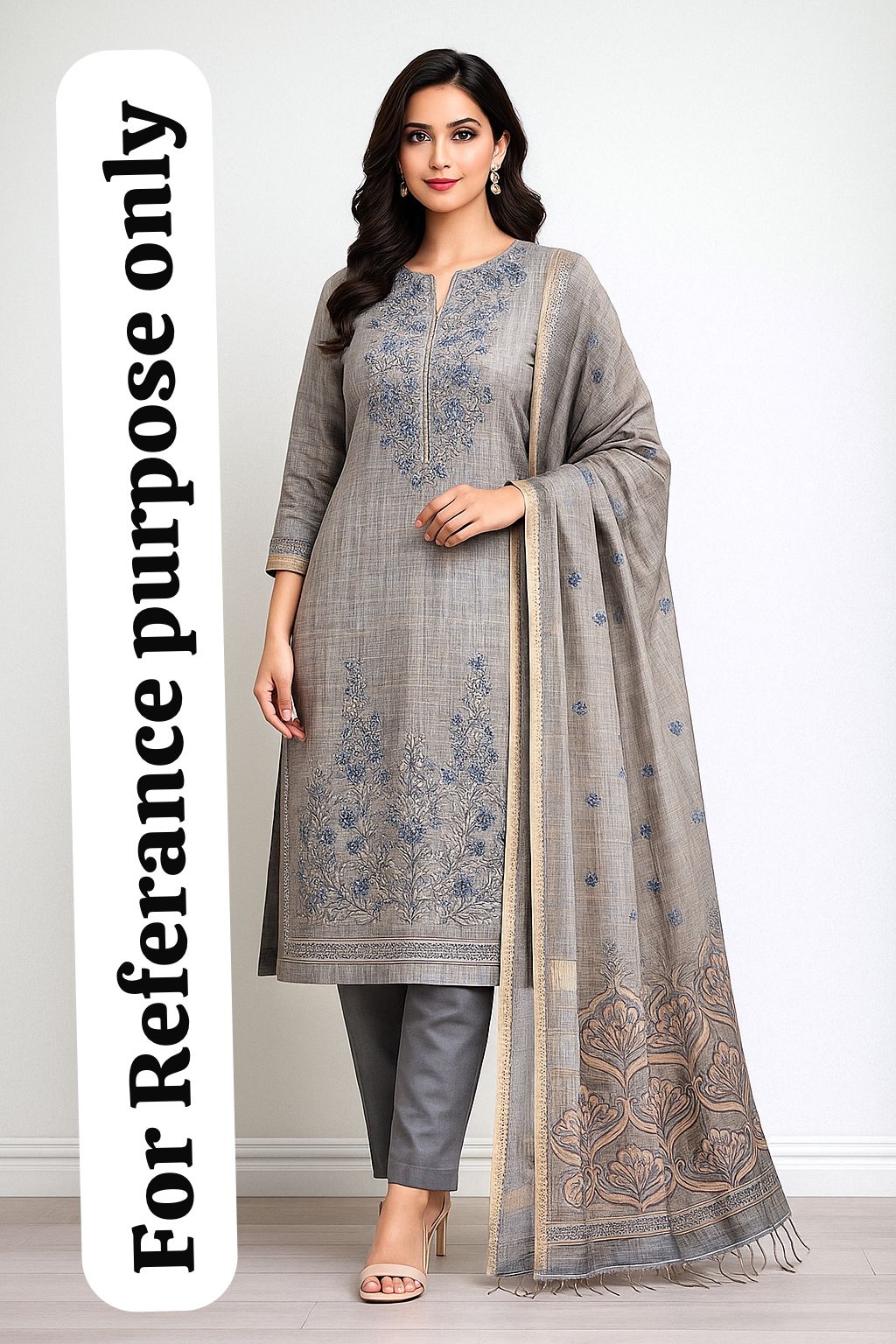 Shimmer linen unstitched ladies suit Rc18845