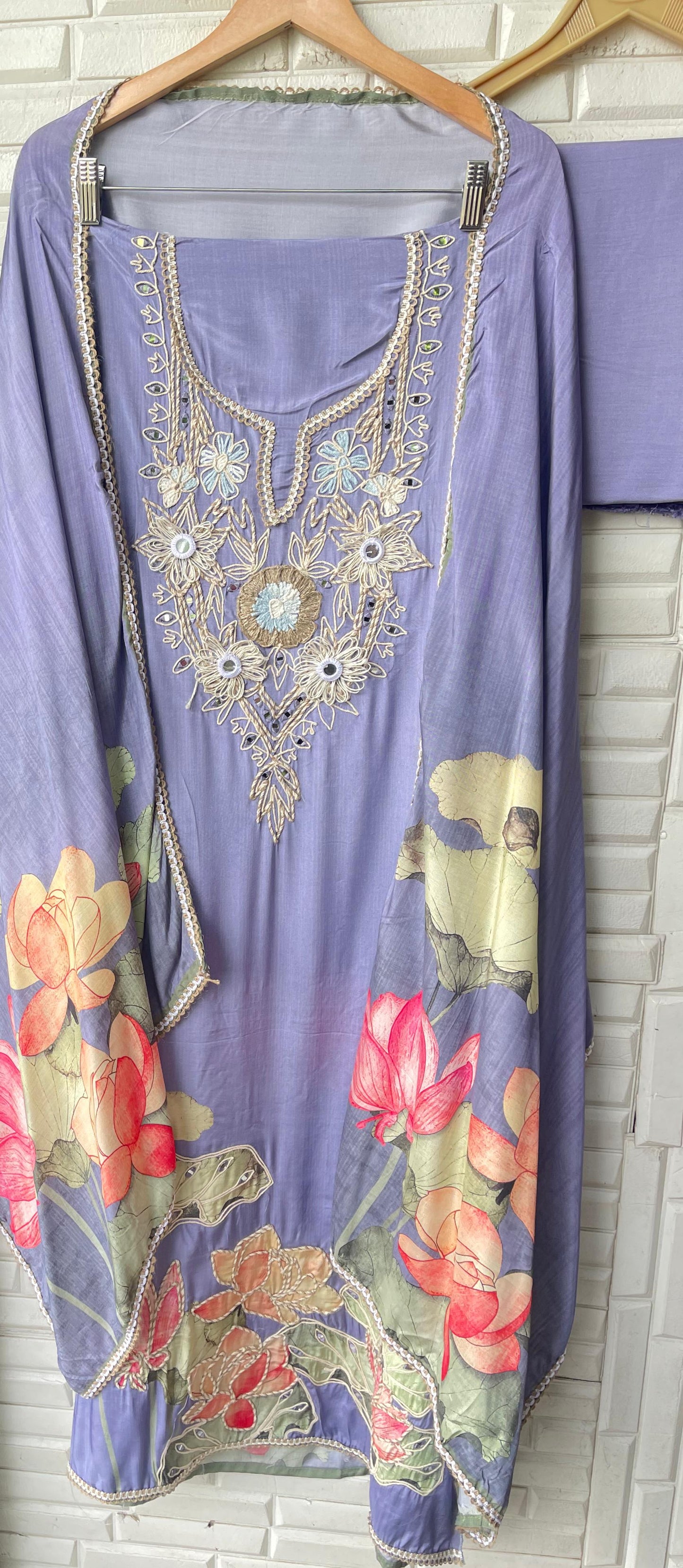Muslin unstitched ladies suit Rc17524