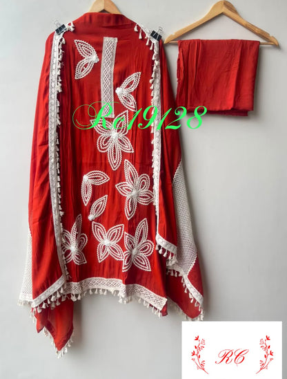 Mul chanderi unstitched ladies suit Rc19128