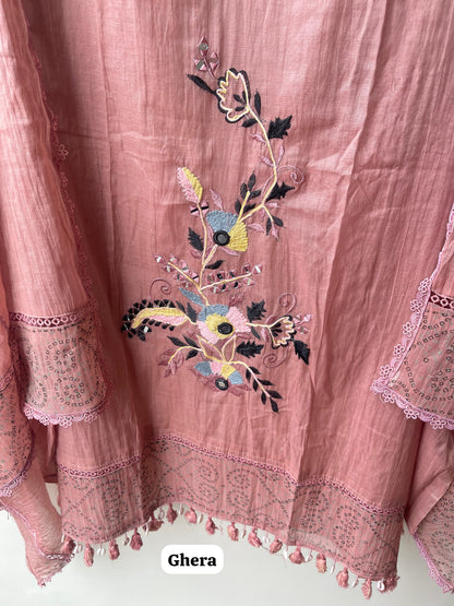 Premium Mul Chanderi Designer Unstitched 3 Pcs Suit Set