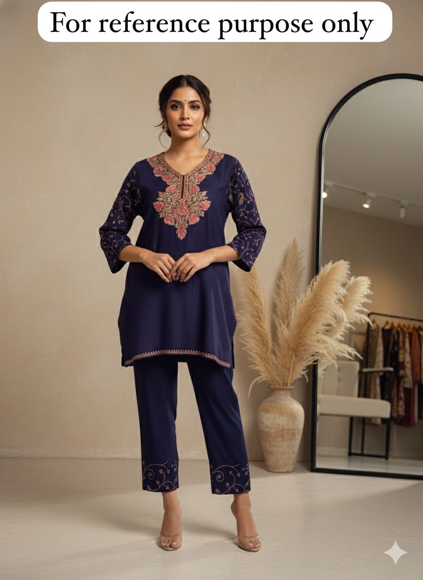 Kashmiri pheron short kurta coord set Rc18361 (c)