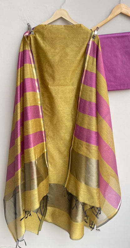 Chanderi silk unstitched ladies suit Rc17994 (b)
